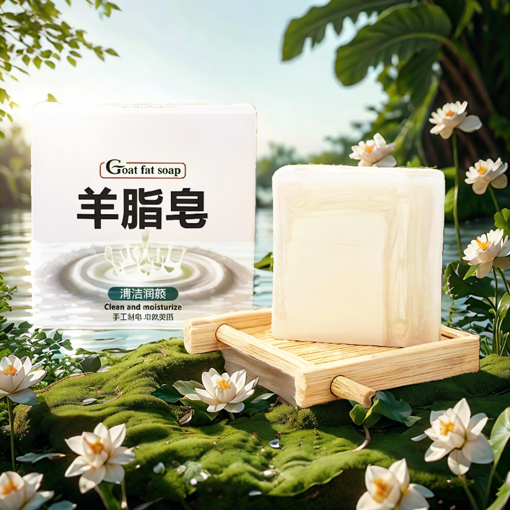 13735546.羊脂皂洗头家用洁润肤香皂洗脸洗手沐浴羊奶肥皂嫩肤皂70g/块