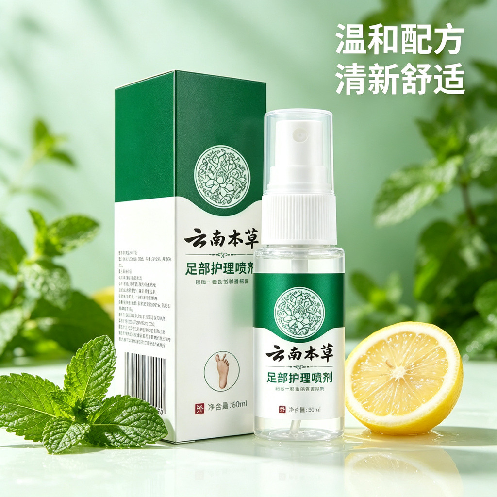 13735143.足部抑菌喷剂喷雾止痒脚臭水泡脱皮脚气药喷剂止痒60ml/瓶