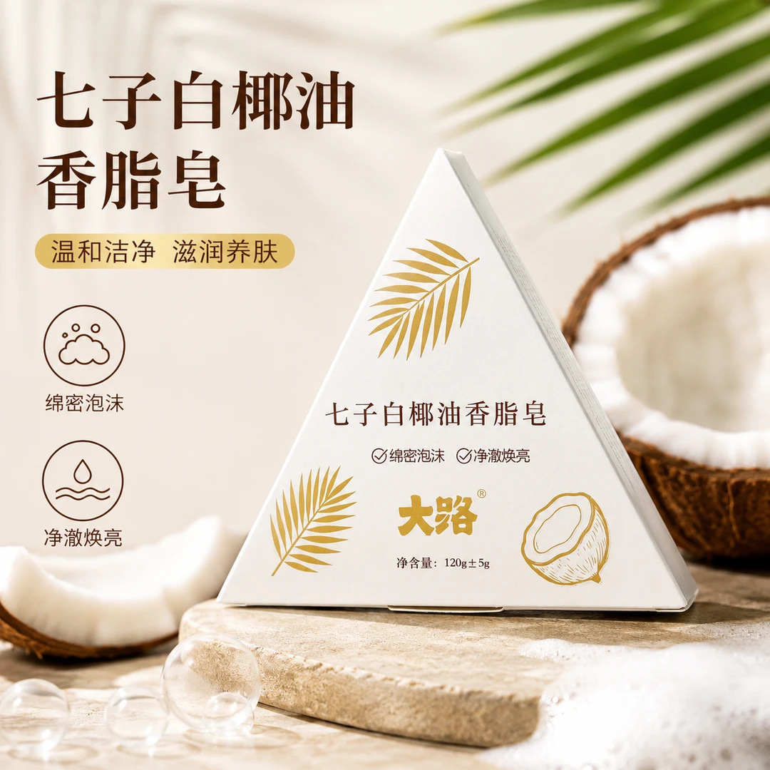 13739019.白椰油香脂皂洗脸沐浴一皂多用深层清洁120g/块