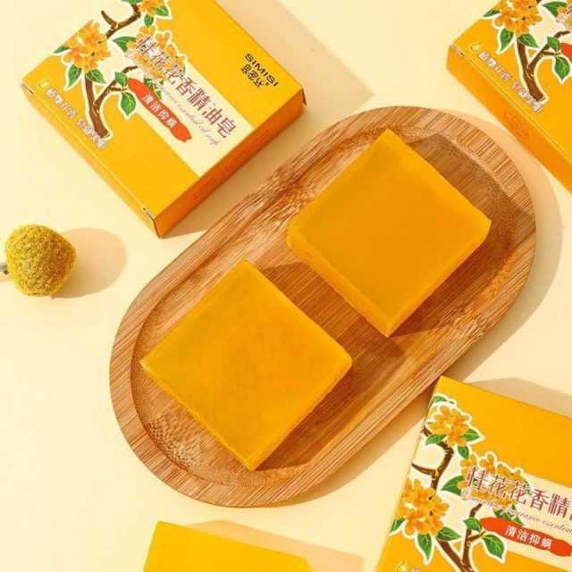 13737299.桂花花香精油皂方形皂手工制皂清洁滋润70g/块