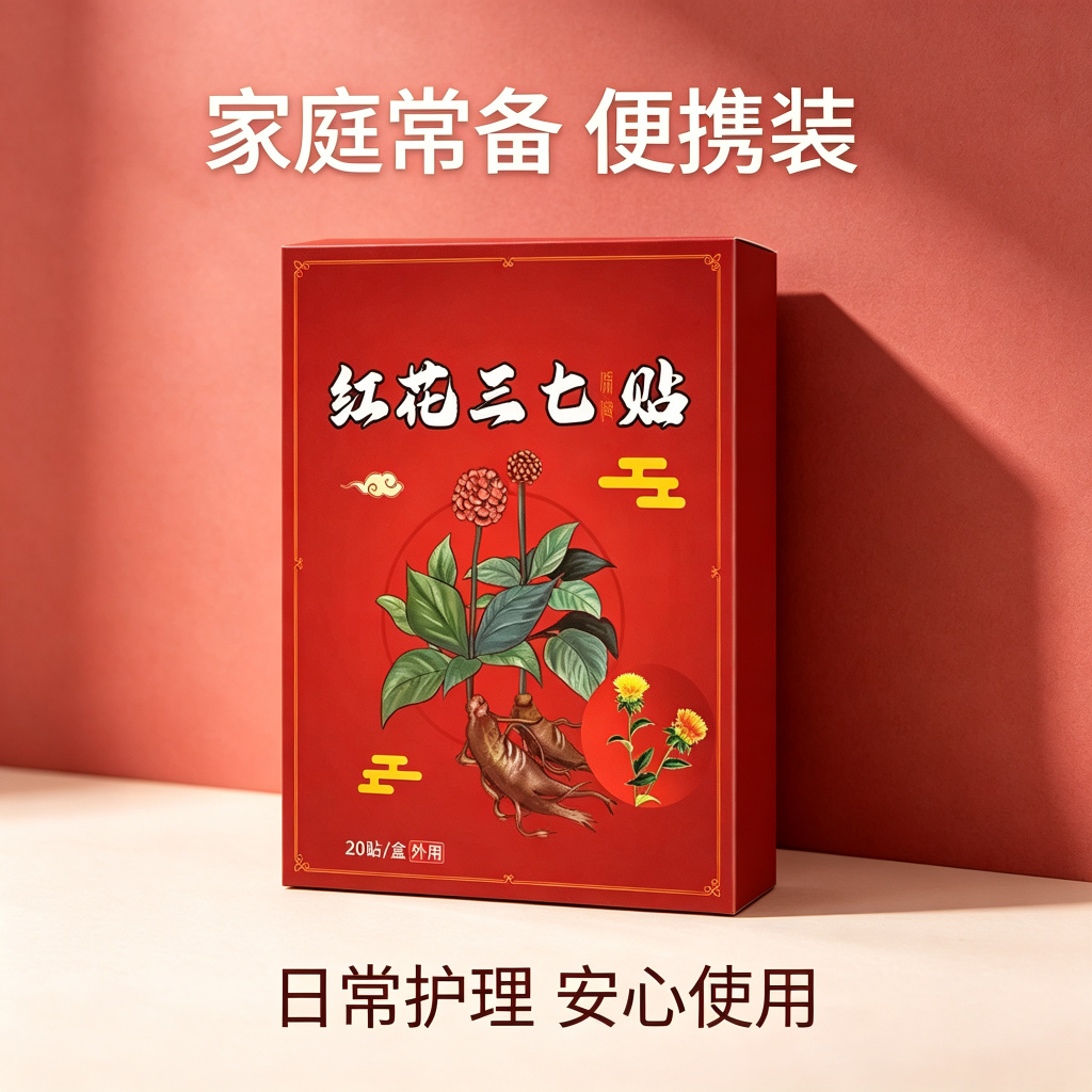 13755439.红花三七贴艾灸贴颈椎肩颈热敷贴发热膝盖贴腰椎贴20贴/盒
