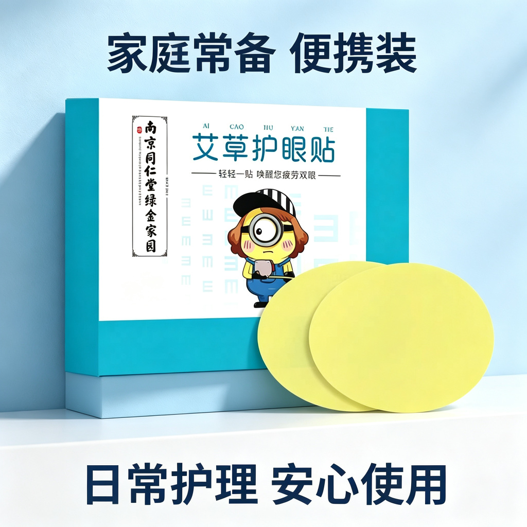 13755406.绿金家园眼贴 艾叶艾草护眼贴植物草本眼部贴2贴*10袋/盒