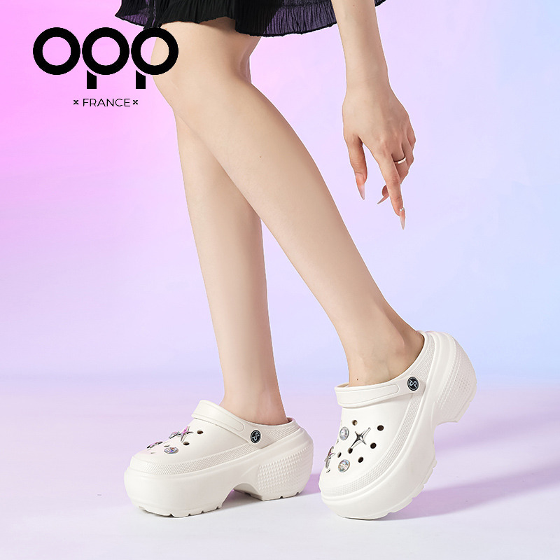 12369878.OPP洞洞鞋女款夏季新款外穿高级踩屎感包头拖鞋运动软底沙滩凉鞋