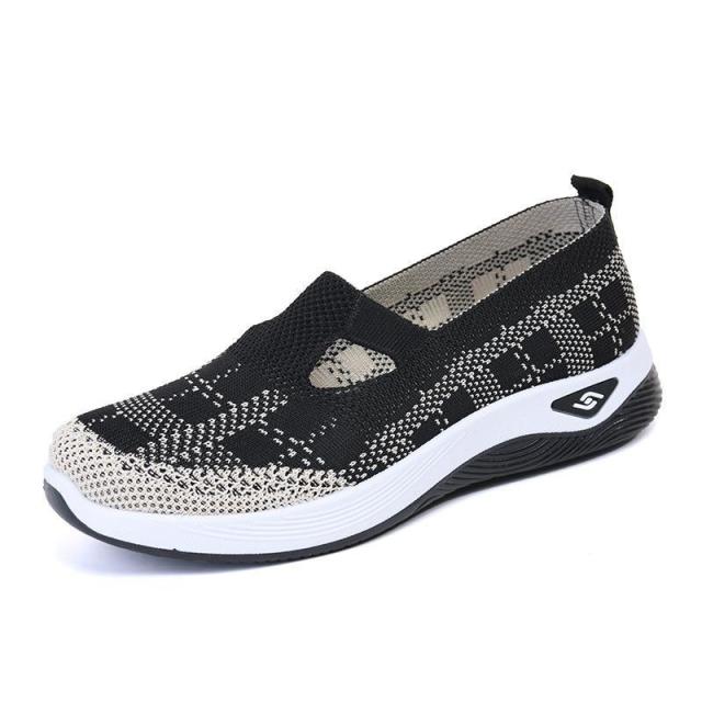 12190856.惠奴比  夏季老北京布鞋shoes女网面鞋透气软底妈妈鞋平底防滑中老年