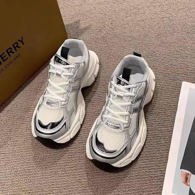 12188120.厚底老爹鞋女春夏季透气网面跑步炸街轻便休闲运动鞋