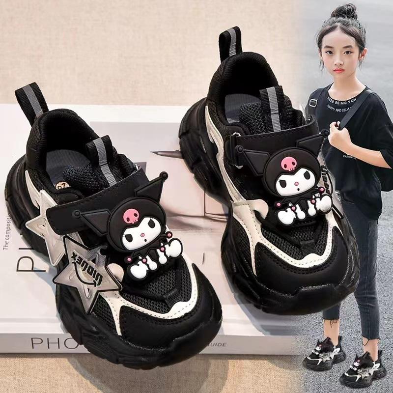 12591865.女童鞋子春秋儿童女孩网面老爹鞋透气中大童老爹鞋