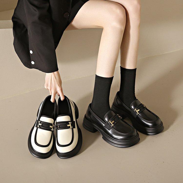 12808145.玛丽珍厚底英伦小皮鞋乐福鞋女休闲时尚百搭软底女鞋