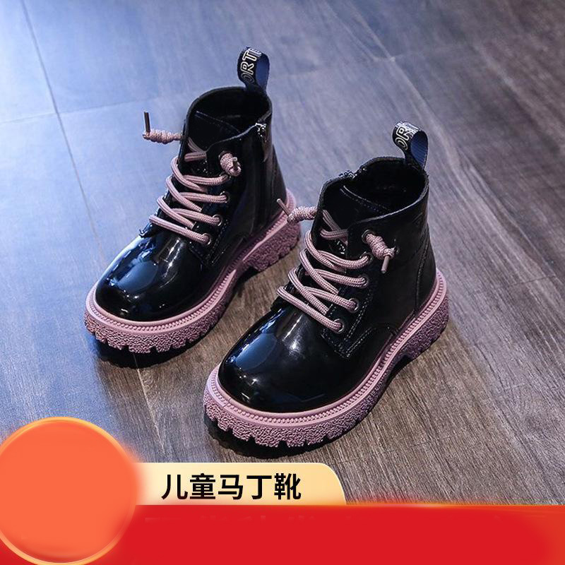 12811233.女童马丁靴儿童真皮靴小女孩厚底韩版百搭款公主马丁靴