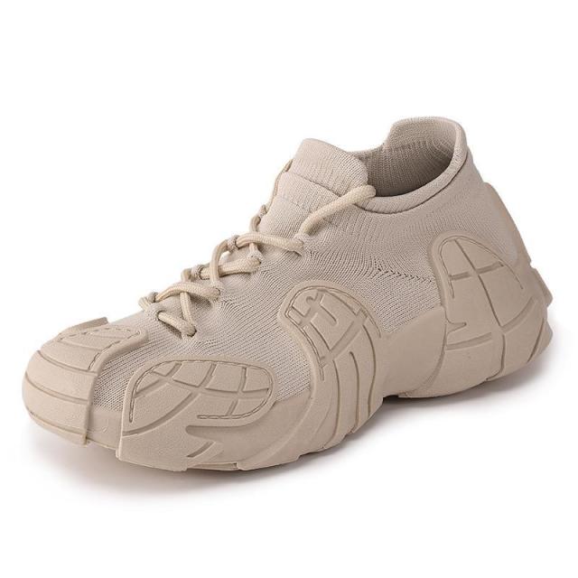 12589004.男鞋老爹鞋飞织网面百搭休闲鞋透气鞋厚底飞织八爪鱼休闲鞋