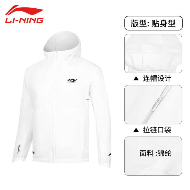 13130642.【越野系列】李宁风衣男跑步系列时尚透气简约百搭贴身梭织薄外套