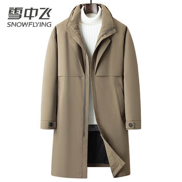 13138897.雪中飞羽绒服男士冬季长款羽绒服加厚休闲保暖锁温帅气时尚风衣外套