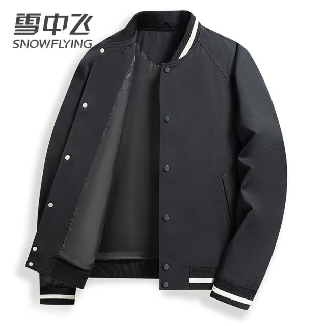 13138698.雪中飞新款男士保暖夹克外套实用口袋款拼色简约潮流时尚休闲外套