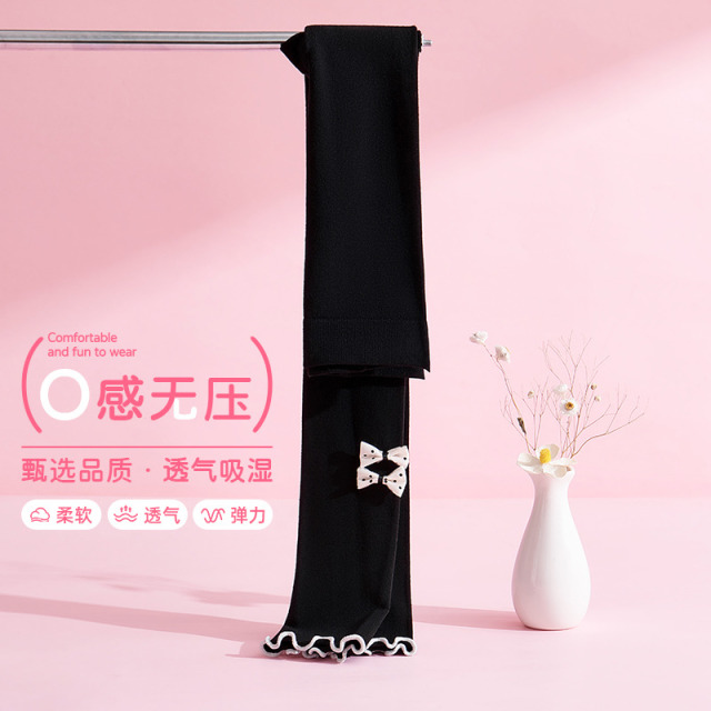 12169756.【木耳花边】女童打底裤儿童裤子春夏女孩外穿裤子小兔子可爱长裤