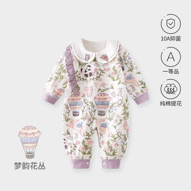13641042.女宝宝春秋衣服幼婴儿连体衣春秋款外出服女童纯棉洋气公主服
