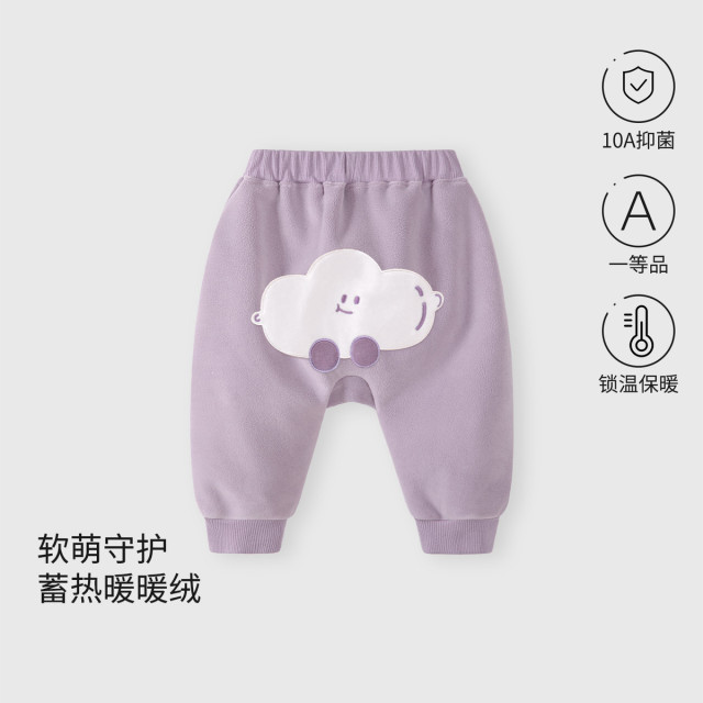 13640995.婴儿秋冬款加绒裤子宝宝卫裤男女童pp裤奥粒绒加绒加厚婴幼儿童
