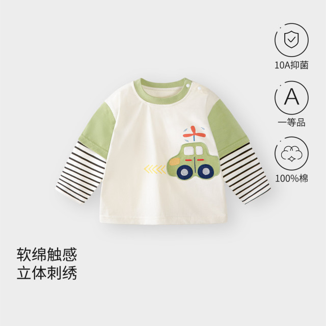13640769.宝宝T恤长袖春秋季新款婴儿衣服卡通休闲上衣打底衫男女小童春装