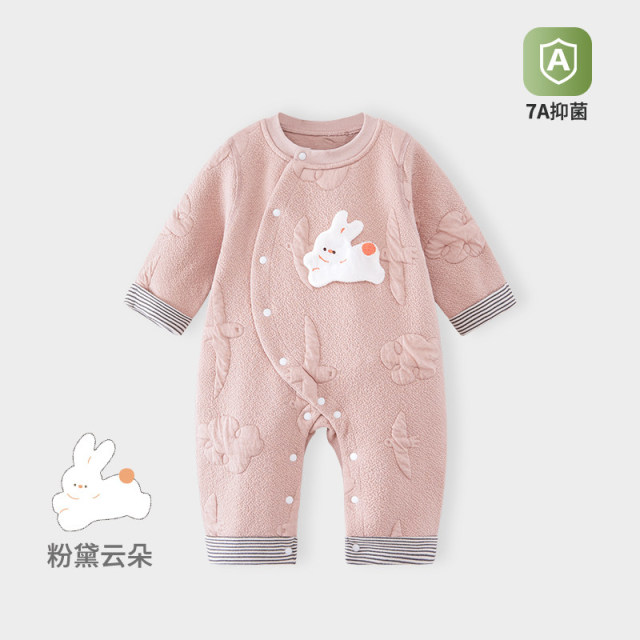 13640888.婴儿连体衣秋款加厚内着宝宝保暖衣服春秋季卡通超萌外出夹棉爬服