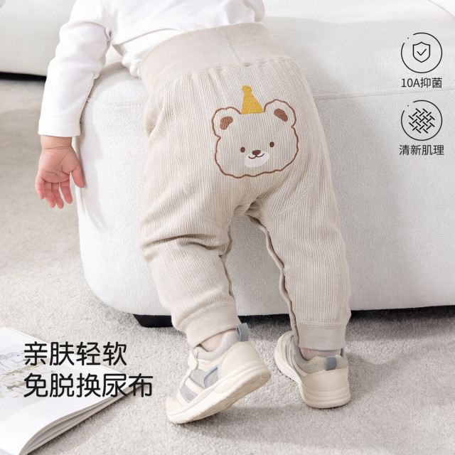 13640820.婴儿春秋款大屁屁裤打底长裤宝宝高腰护肚免脱PP裤