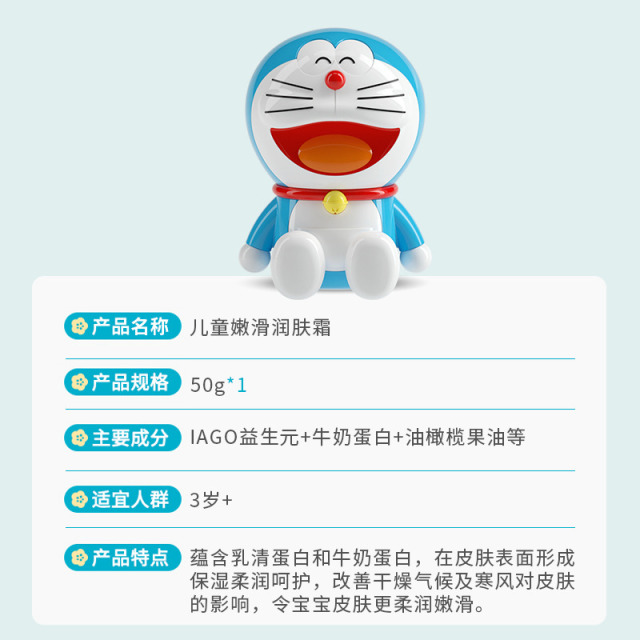 12146209.添乐哆啦A梦儿童嫩滑润肤霜50g(3D造型)保湿补水秋冬面霜送礼佳选