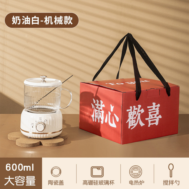 12719866.家用玻璃壶身迷你煮茶壶炖煮一体恒温烧水壶