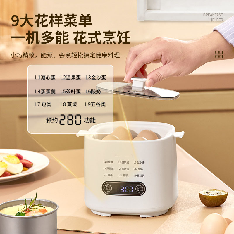 12724344.智能蒸蛋机煮蛋器早餐机溏心蛋温泉蛋多功能早餐机家用迷你煮蛋器