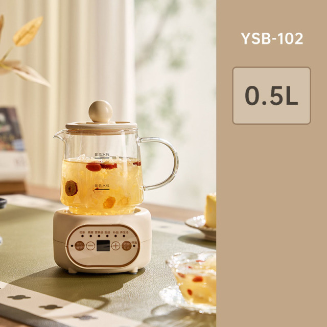 12739554.小南瓜办公室玻璃养生壶花茶一人小型煮茶电炖杯
