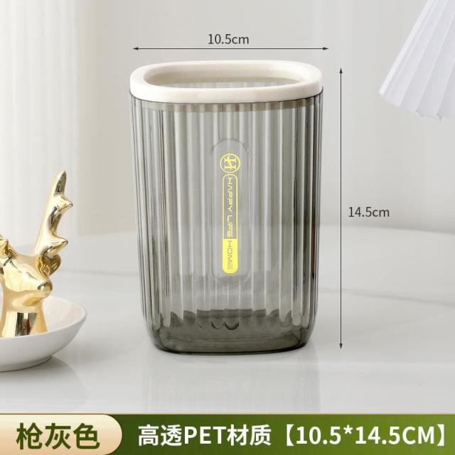 13127661.透明桌面垃圾桶压圈纸篓办公室茶几化妆台收纳桶桌面垃圾桶