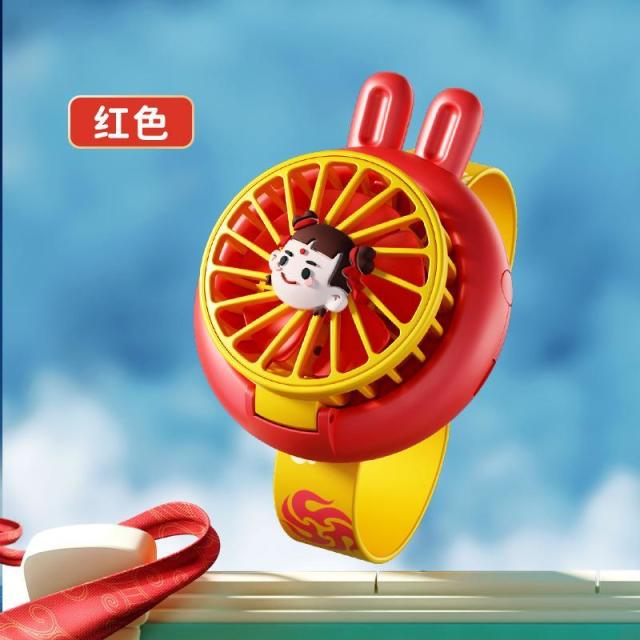 13343123.儿童萌宠手表风扇USB充电卡通手持迷你小风扇便携式小孩礼物