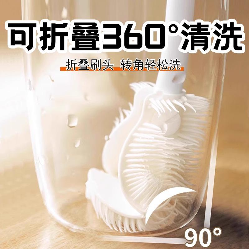 13464122.硅胶杯刷洗杯子长柄小刷子家用无死角清洁玻璃保温水杯洗奶瓶刷子