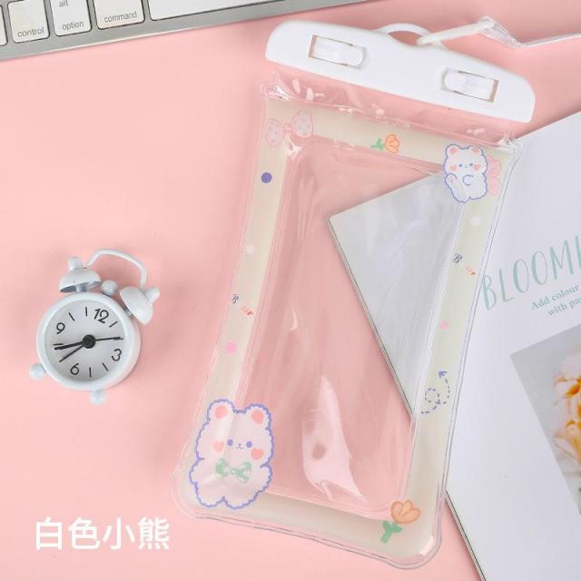 13668760.卡通手机防水袋游泳潜水可触屏保护套气囊漂浮漂流手机密封袋
