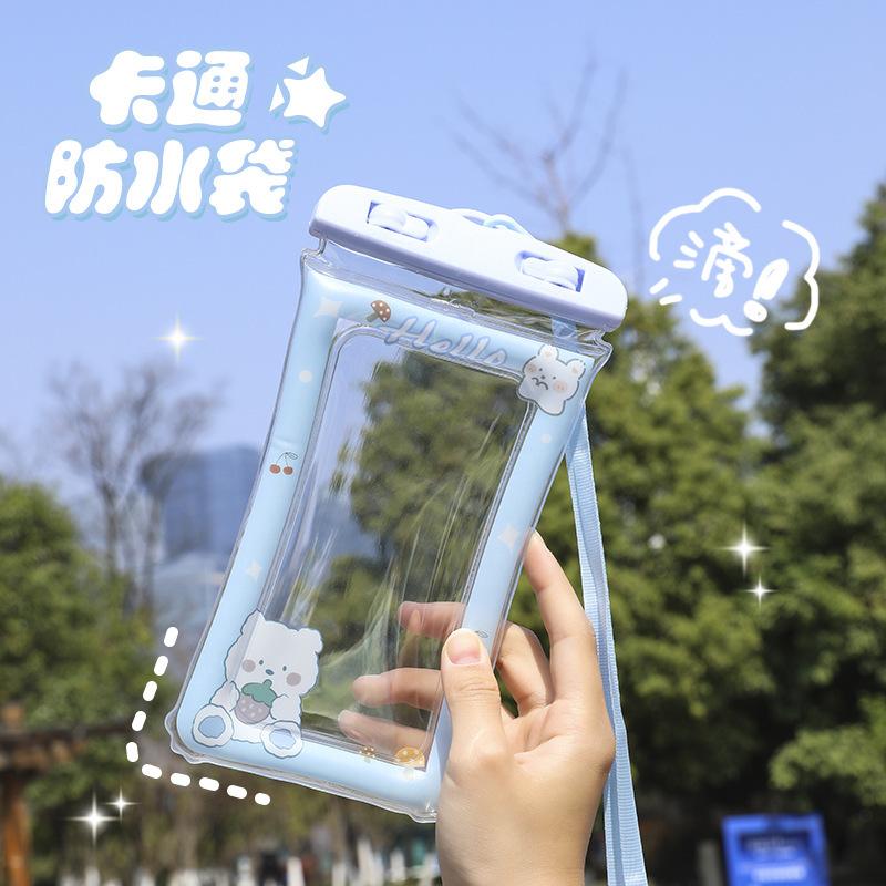 13668760.卡通手机防水袋游泳潜水可触屏保护套气囊漂浮漂流手机密封袋