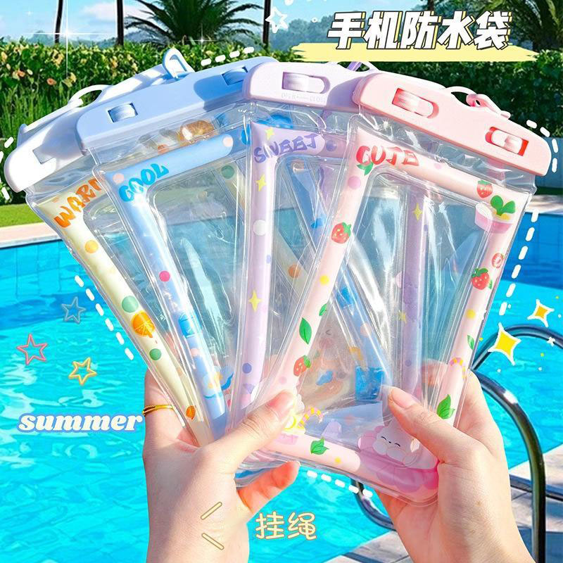 13663713.卡通气囊手机防水袋PVC可触屏漂流户外手机防水袋气囊手机防水套