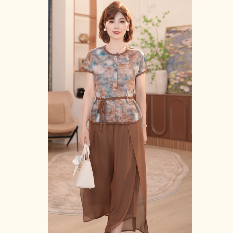 12409312.年轻妈妈夏装短袖T恤小衫新款洋气中老年女装上衣服