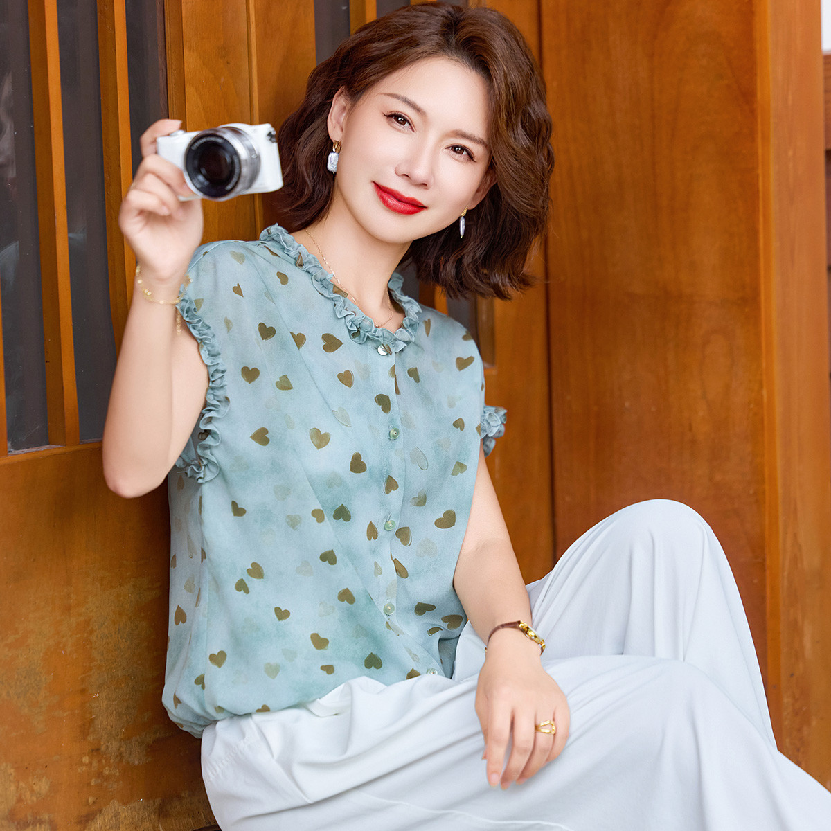 12409287.年轻妈妈夏装短袖T恤小衫新款洋气中老年女装上衣