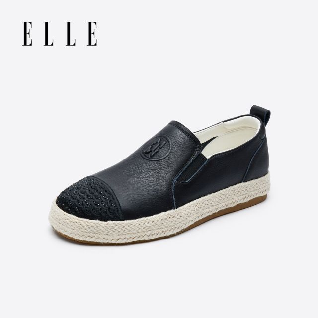 12708521.ELLE时尚百搭厚底一脚蹬休闲鞋女2025秋季新款潮流舒适低帮平底鞋