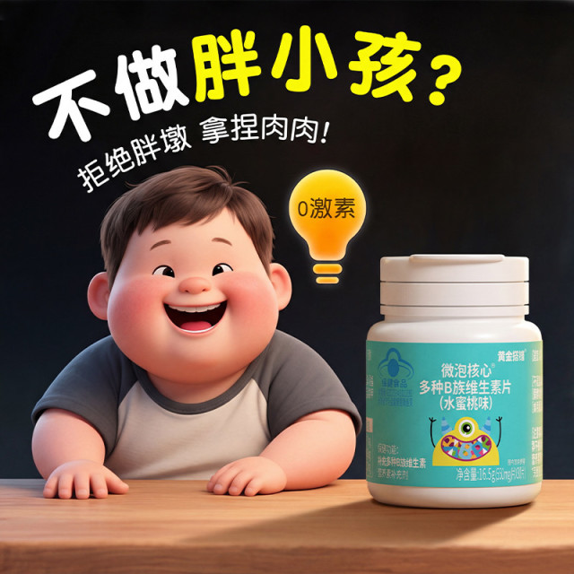 13165311.黄金搭档维生素b族儿童多种复合片青少年学生减控肥