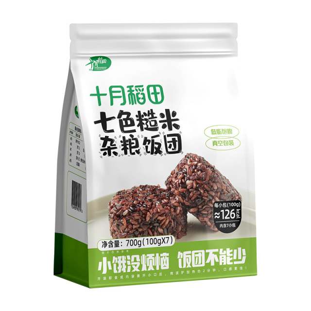 12722297.十月稻田七色糙米饭团100g 控糖抗饿、低脂肪高饱腹 、高膳食纤维