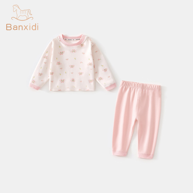 12805106.【7A抗菌】班喜迪女童家居服套装秋装儿童打底睡衣宝宝秋衣秋裤两件套