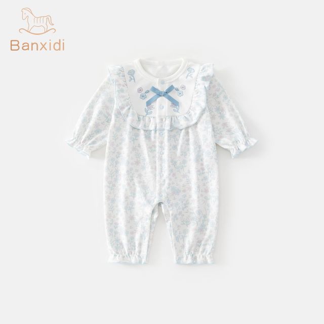 13165403.班喜迪婴儿衣服秋装婴幼儿连体衣公主宝宝哈衣爬服春秋小月龄碎花外出服