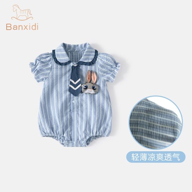 13222421.班喜迪婴儿衣服夏季薄款夏日婴幼儿女宝宝连体衣公主包屁衣夏装外出爬服