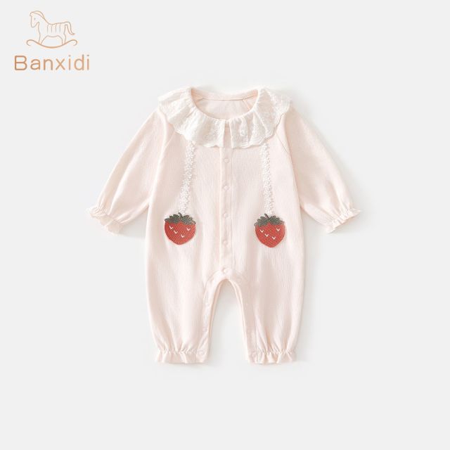 13234228.班喜迪婴儿衣服秋装婴幼儿长袖连体衣公主宝宝哈衣爬服春秋小月龄外出服