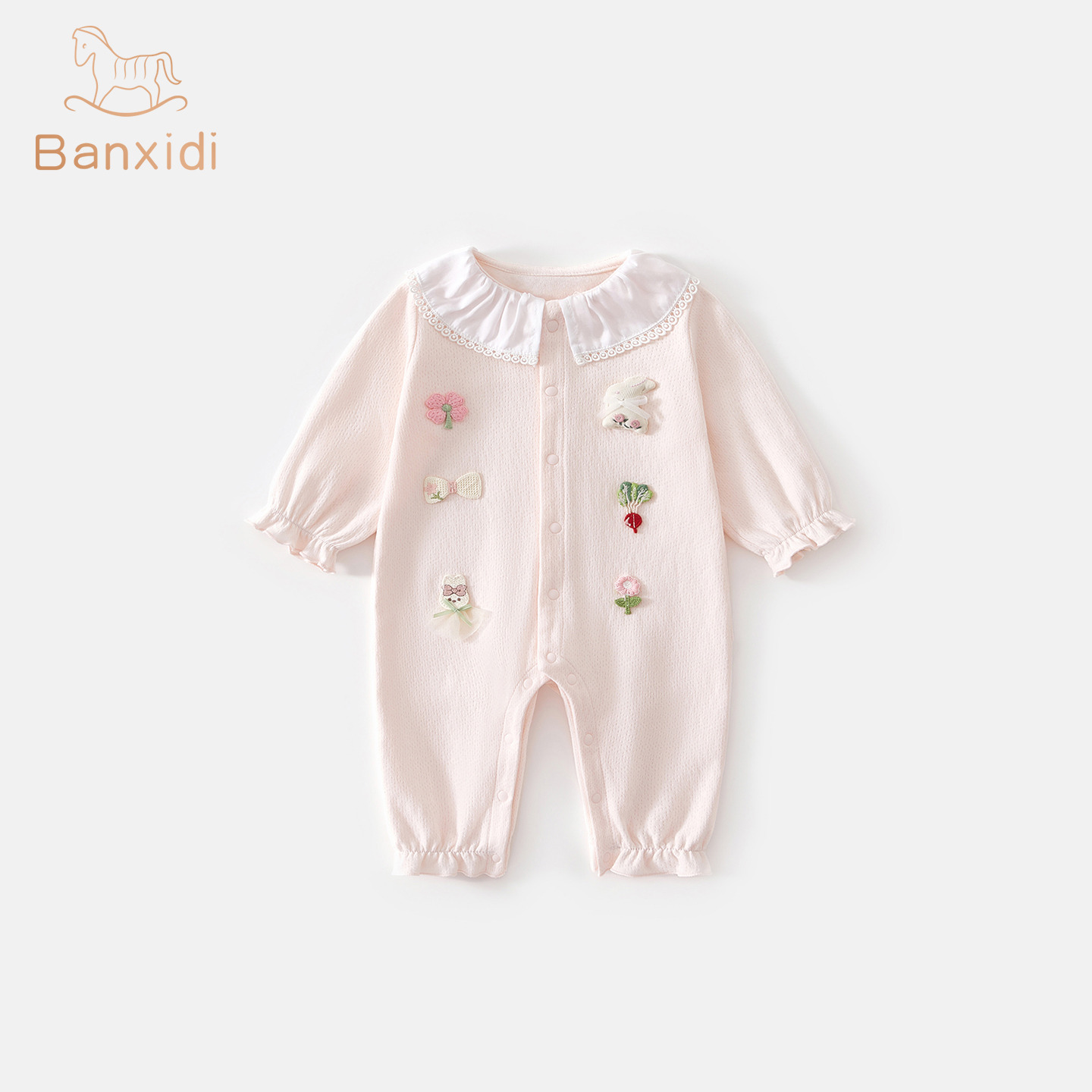 13234220.班喜迪婴儿衣服秋装婴幼儿连体衣洋气宝宝哈衣爬服春秋季长袖公主外出服