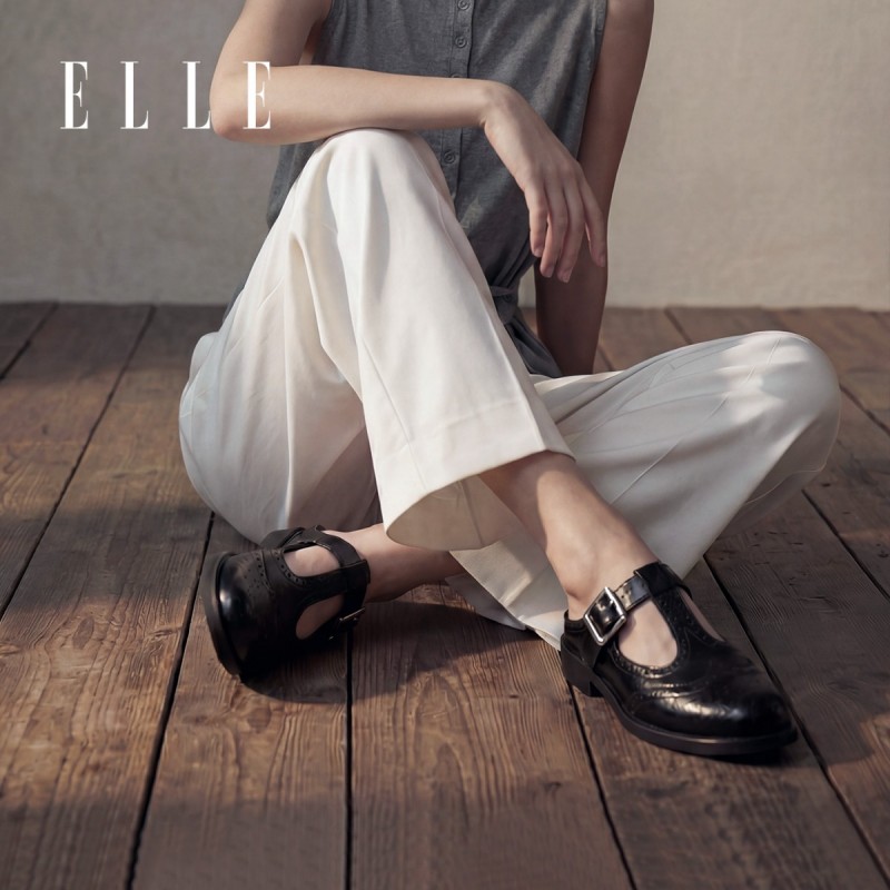 13505935.ELLE女鞋罗马基因夏季新款懒人软底勃肯穆勒鞋包头半拖鞋女夏外穿