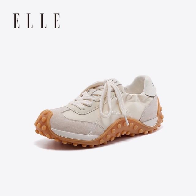 13505706.ELLE薄款舒适软底德训鞋女款2026新款夏季巨好看的厚底鞋百搭鞋子