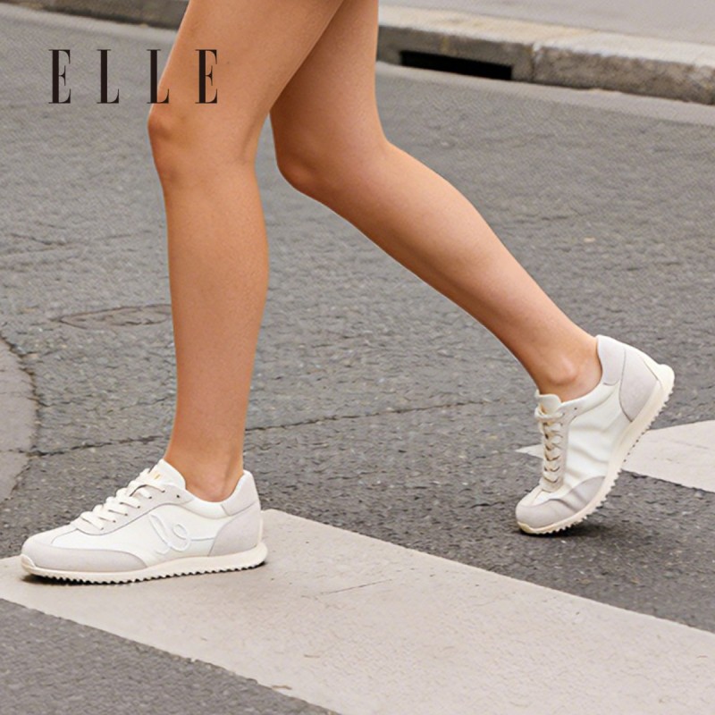13505348.ELLE女鞋真皮刺绣德训鞋女款2026新款夏季内增高阿甘鞋软底休闲鞋