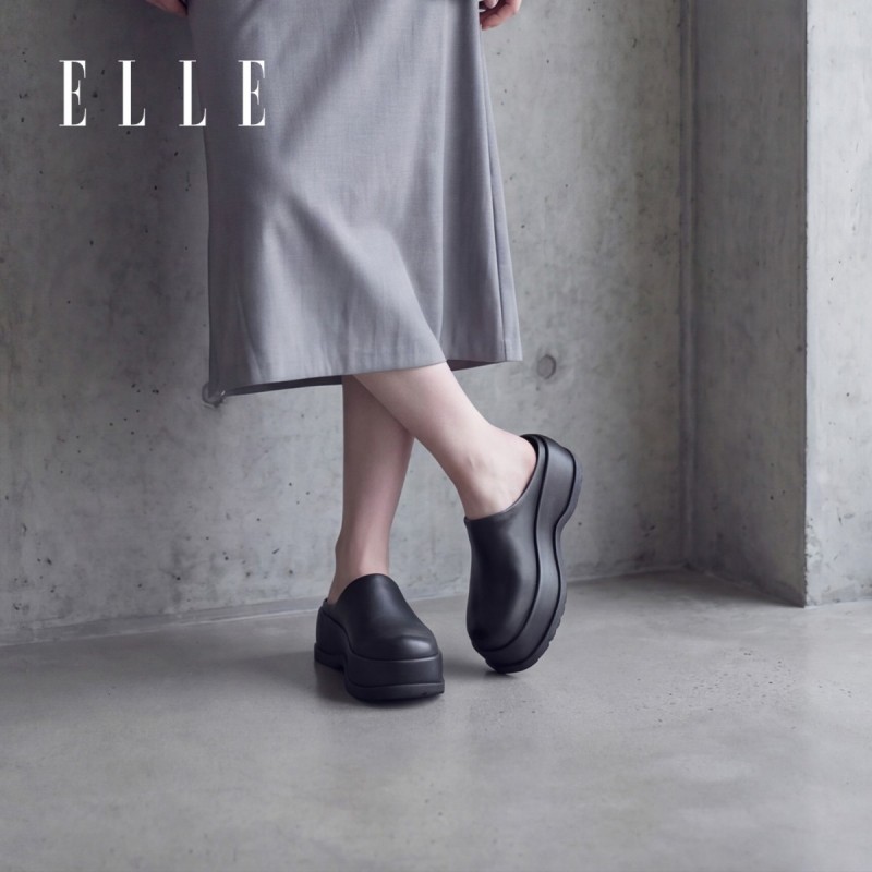 13505970.ELLE女鞋松软沙滩2026夏天新款厚底勃肯鞋穆勒拖包头拖鞋女外穿夏