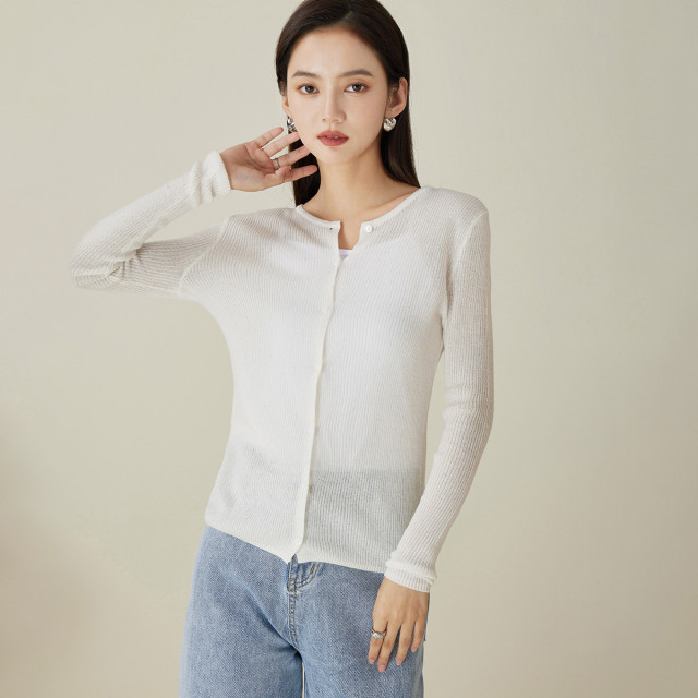 13730668.瑞品集团mt【纯色基础】春季毛针织衫上衣女简约圆领舒适针织开衫羊毛衫