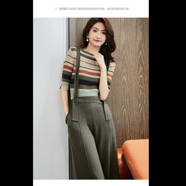13733627.瑞品集团mt【多巴胺】纯色针织背带裤女春秋款阔腿高腰宽松通勤休闲裤子