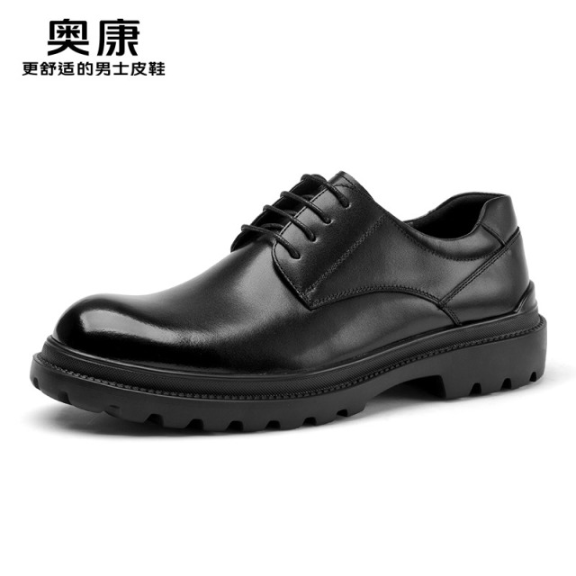12436995.奥康男鞋秋季新款商务正装皮鞋男款真皮透气百搭时尚厚底男士单鞋