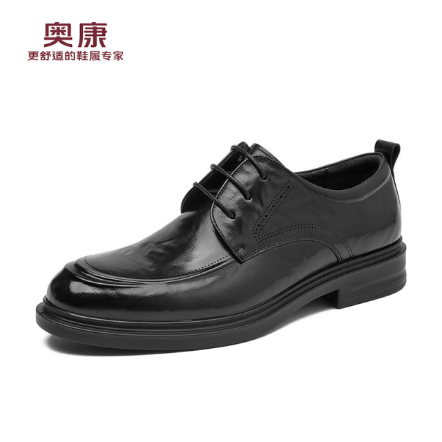 12437385.奥康男鞋秋季新款真皮透气商务正装皮鞋时尚百搭英伦风结婚新郎单鞋